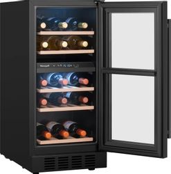 Винный шкаф WEISSGAUFF WWCI-26 DB DualZone, черный