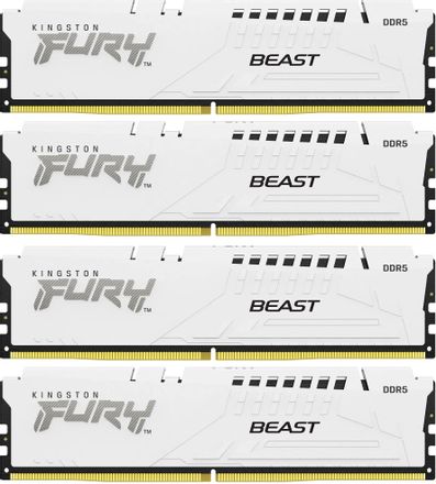 Оперативная память Kingston Fury Beast KF560C40BWK4-64 DDR5 - 4x 16ГБ 6000МГц, DIMM, White, Ret
