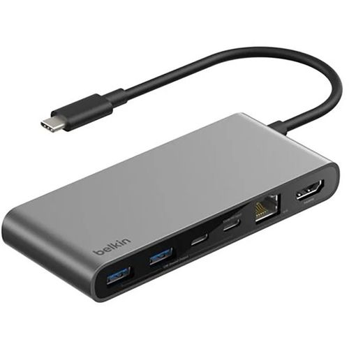 Стыковочная станция Belkin INC024hqSGY, USB Type-C, 1хHDMI, 1хRJ-45, 2хUSB Type-C, 2хUSB 3.1, серый