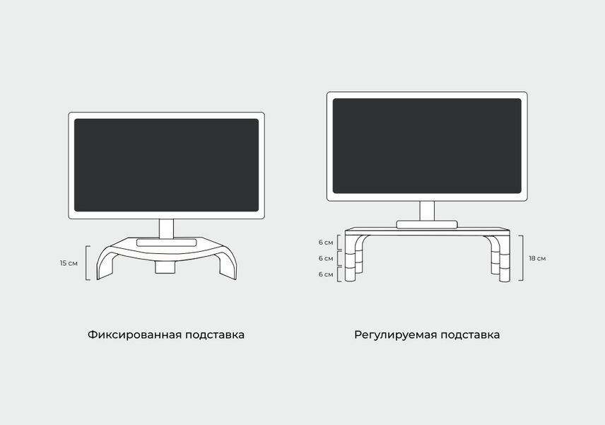 Максимальная регулировка экрана по высоте 130 моноблок