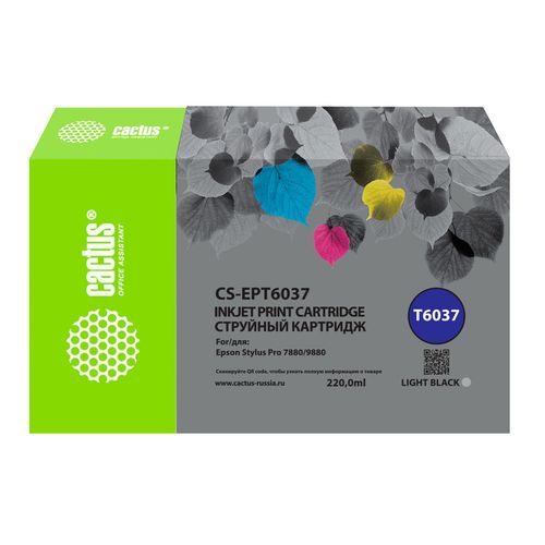 Картридж Cactus CS-EPT6037, T6037, серый пигментный / CS-EPT6037