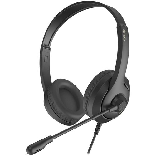 Гарнитура A4TECH Fstyler FH100i, для компьютера, накладные, проводные, черный [fh100i (stone black)]