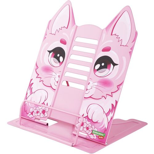Подставка для книг и учебников BRAUBERG 238059, Kitty, прямоугольная, 262x234x27мм, металл, розовый, пакет с картонным европодвесом