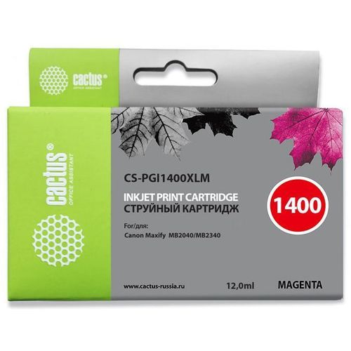 Картридж Cactus CS-PGI1400XLM, PGI-1400, пурпурный пигментный / CS-PGI1400XLM