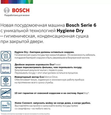 Встраиваемая посудомоечная машина Bosch SPV6HMX1MR, узкая, ширина 44 ...