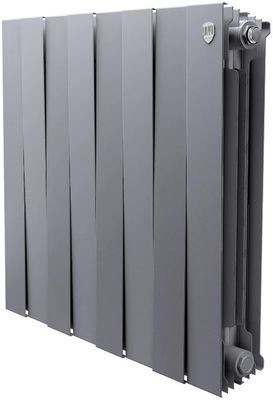 Радиатор биметаллический ROYAL THERMO PianoForte 500 Silver Satin, 500мм х 8 секций, боковое [нс-1176341]
