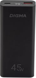 Внешний аккумулятор (Power Bank) Digma DGPF10E,  10000мAч,  черный