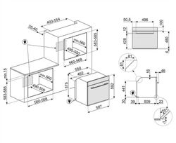 Духовой шкаф электрический SMEG Linea SO6102M2B3,  68л,  черный