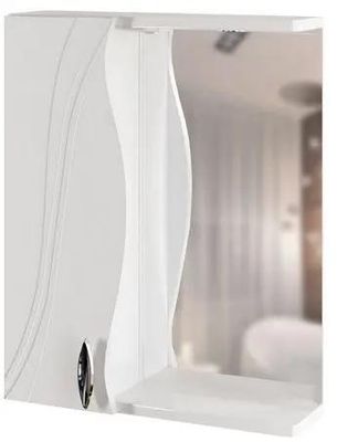 Шкаф MIXLINE Лима 55 с подсветкой,  с зеркалом,  подвесной,  550х700х151 мм,  белый [533184]