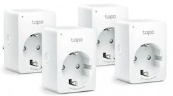 Умная розетка TP-LINK TAPO P100(4-PACK), EU VDE, Wi-Fi, белый