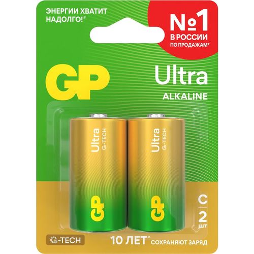 C Батарейка GP Ultra Alkaline 14AUA21-2CRSBC2, 2 шт.