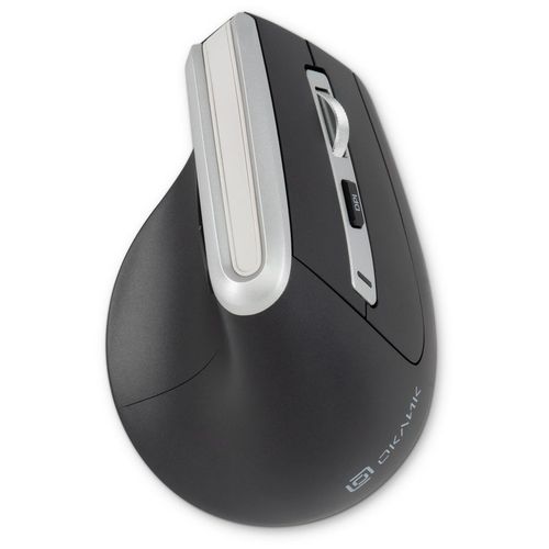Мышь беспроводная Oklick 991MW, Bluetooth/Радио, вертикальная, оптическая, USB, USB-C, 2400dpi, черный и серый [1885263]