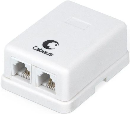 Розетка Cabeus (WS-6P4C-TEL-2) телеф. RJ12 2 бел.