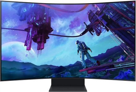 55" Монитор Samsung Odyssey Ark S55CG97WNI,  3840x2160,  VA,  165Гц,  3хHDMI,  1хDP,  изогнутый, черный [ls55cg97wnixci]