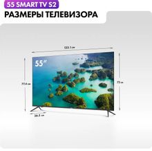 55" Телевизор HAIER Smart TV S2, 4K Ultra HD, черный, СМАРТ ТВ, Android TV