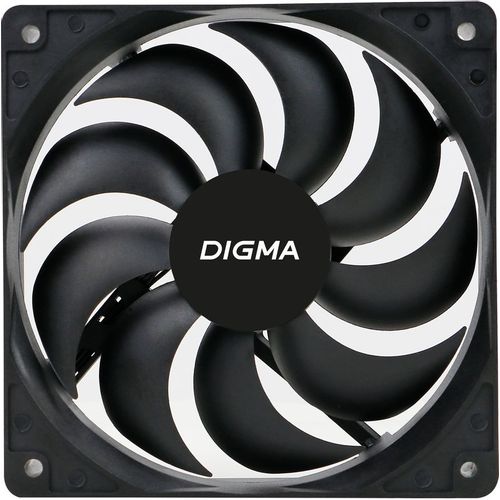 Вентилятор Digma DFAN-120-9 120мм, 3-pin, от БП:4-pin (Molex), 1200об/мин, 23 дБ, черный, Ret