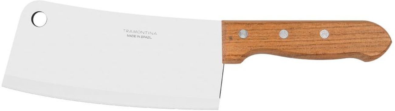 Нож TRAMONTINA Dynamic 22328/107, разделочный, для мяса, 170.2мм, заточка прямая, стальной, коричневый/серебристый