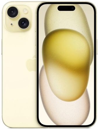 6.1" Смартфон Apple iPhone 15 128Gb, A3092, NFC, OLED, 60Гц, желтый