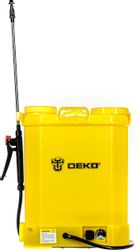 Опрыскиватель DEKO DKSP10, аккумуляторный, наплечный, 16л, желтый