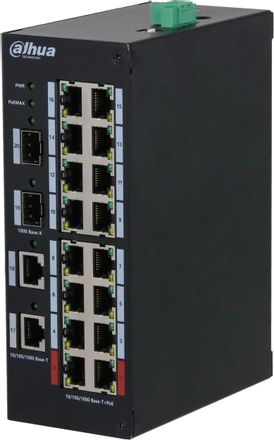 Коммутатор Dahua DH-HS3220-16GT-190, неуправляемый, 18 RJ-45, 10/100/1000 Мбит/с