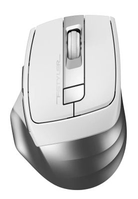 Мышь A4TECH Fstyler FG35, оптическая, беспроводная, USB, серебристый и белый [fg35 silver]
