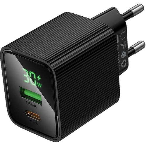 Сетевое зарядное устройство Hoco CS84A Excellent PD30W+QC3.0, USB-A, USB-C, 30Вт, 3A, черный [64554]