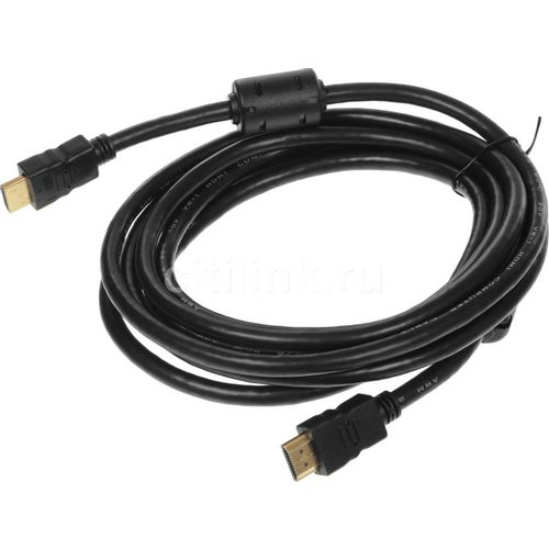 Кабель аудио-видео NingBo HDMI (m) - HDMI (m), ver 1.4, 3м, GOLD, ф/фильтр, черный [hdmi-3m-mg(ver1.4)]