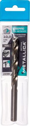 Сверло METALLICA 190980, по металлу, 10.0мм, цилиндрический, 1шт