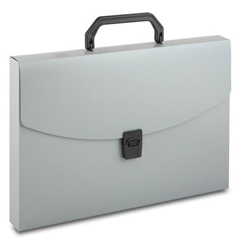 Портфель Бюрократ -BPP01GREY, 1 отд., A4, пластик, 0.7мм, серый 14 шт./кор.