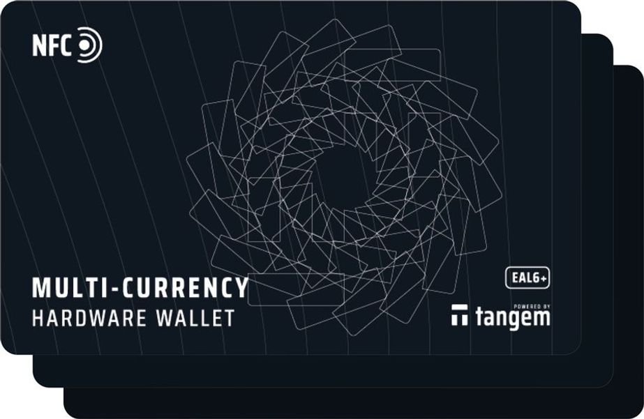 Криптокошелек TANGEM Wallet Pack of 3, Мультивалютный, NFC, EAL6+, Android, iOS, набор из 3 карт [tg115x3]