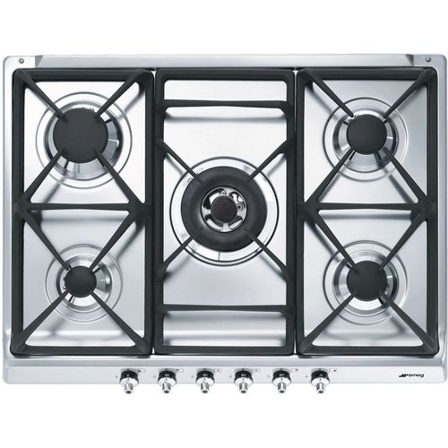 Газовая варочная панель SMEG Classica SE70SGH-5, 5 конфорок, нержавеющая сталь, серый