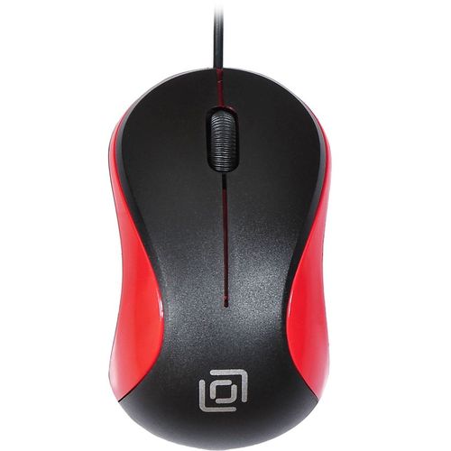 Мышь проводная Oklick 115S, оптическая, USB, 1200dpi, черный и красный [711637]