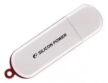 Флешка USB Silicon Power LuxMini 320 64ГБ, USB2.0, белый [sp064gbuf2320v1w]