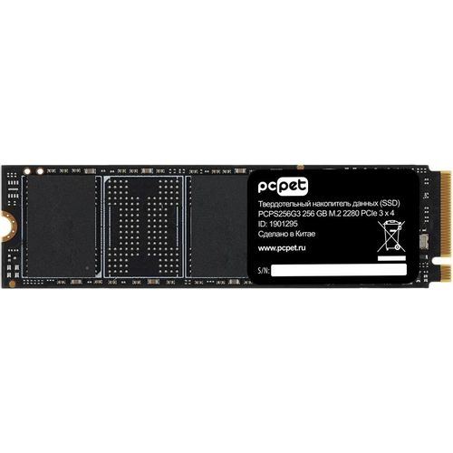 256ГБ SSD накопитель PC PET PCPS256G3 M.2 2280, PCIe 3.0 x4, NVMe, M.2, oem