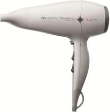 Фен GA.MA Diamond Ceramic Ion 3D Therapy, 2300Вт, белый и серебристый ...