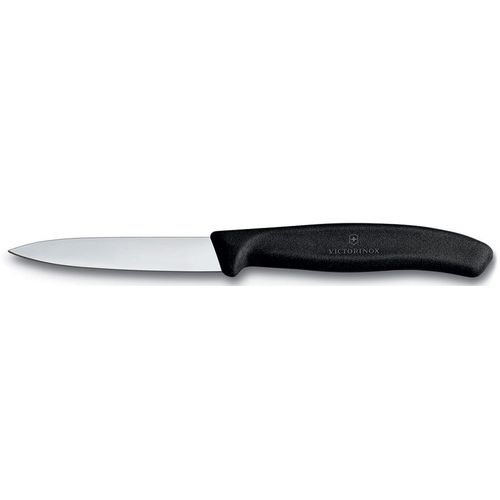 Нож кухонный Victorinox Swiss Classic, для чистки овощей и фруктов, 80мм, заточка прямая, стальной, черный [6.7603]