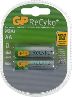 AA Аккумуляторная батарейка GP Recyko 210AAHCB,  2 шт. 2000мAч