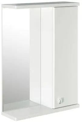 Шкаф MIXLINE Норд 55 правый без подсветки,  с зеркалом,  подвесной,  550х692х190 мм,  белый [528386]