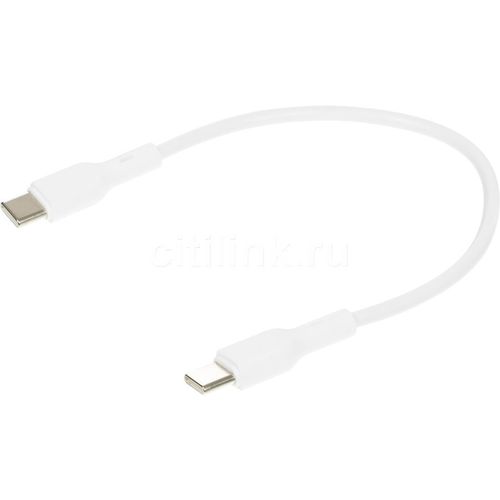 Кабель BORASCO USB Type-C (m) — USB Type-C (m), 0.2м, белый [52593]
