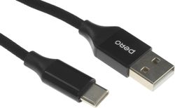 Изображение товара Кабель PERO DC-02,  USB Type-C (m) -  USB (m),  2A,  черный [prdc-02tc1mb]