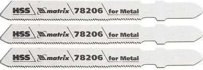 Набор пилок MATRIX 78206,  по металлу, 50мм,  0.8 - 0.8 мм,  3шт