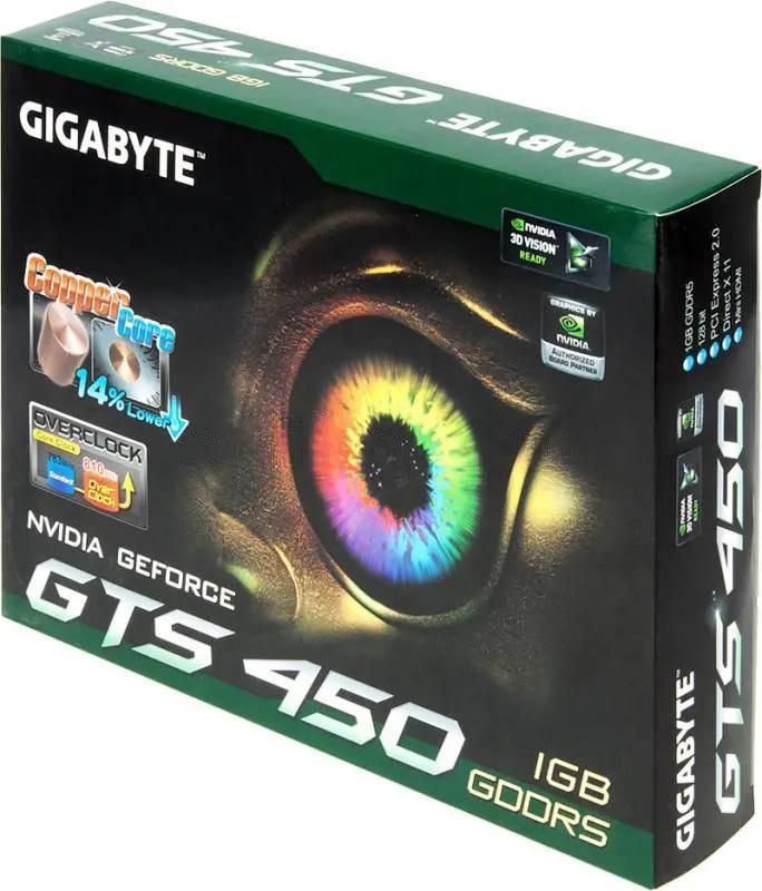 GIGABYTE NVIDIA GeForce GTS 450 1 GDDR5 Ret gv n450