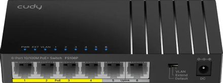 Коммутатор CUDY FS106P, неуправляемый, 6 RJ-45, 10/100 Мбит/с