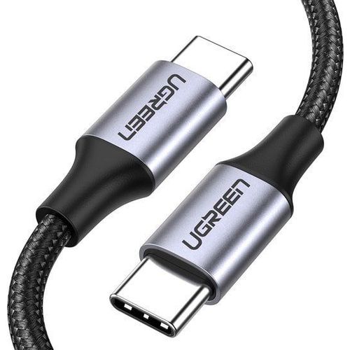 Кабель UGREEN US261, USB Type-C (m) — USB Type-C (m), 1м, 3A, черный / серый [50150]
