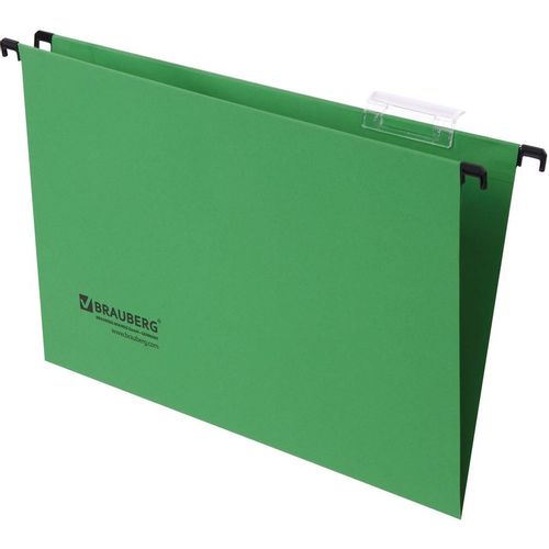Папка подвесная BRAUBERG 231795, A4+, картон, зеленый, 10шт