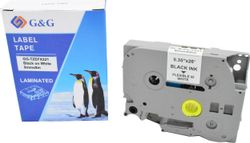 Картридж G&G GG-TZEFX221, 9мм, черный шрифт, белый фон, 8м