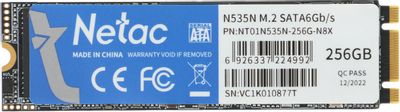 SSD накопитель NETAC N535N NT01N535N-256G-N8X 256ГБ, M.2 2280, SATA III,  M.2