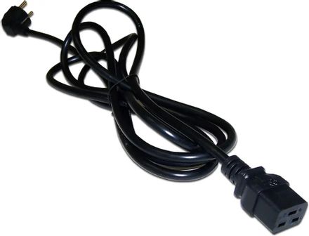 Шнур питания Lanmaster (LAN-PP19/SHA-0.5-BK) C19-Schuko проводник.:3x1.5мм2 0.5м 220В 16А черный