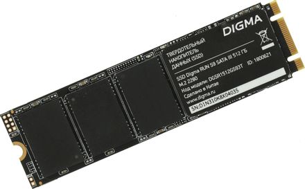 512ГБ SSD накопитель Digma Run S9 DGSR1512GS93T M.2 2280, SATA III, M.2, rtl