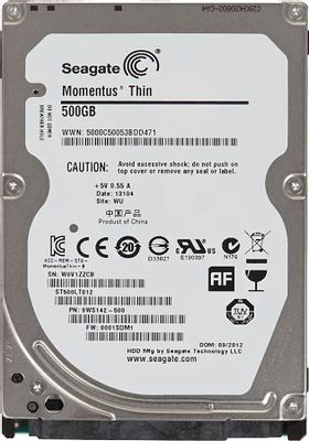 Жесткий диск Seagate Momentus Thin ST500LT012,  500ГБ,  HDD,  SATA II,  2.5"